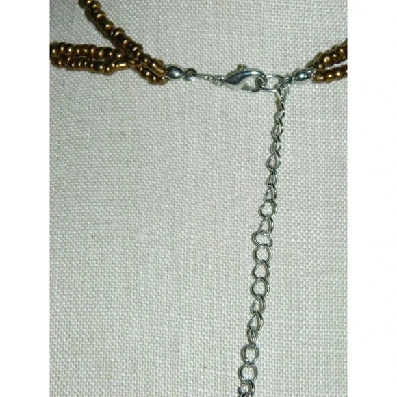 VTG Silver Tone Multi Color Abalone Mother of Pearl Shell Bead Choker Necklace - Picture 3 of 3